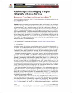 Automated phase unwrapping in digital holography with deep learning