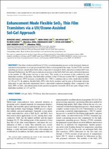 Enhancement Mode Flexible SnO2Thin Film Transistors Via a UV/Ozone-Assisted Sol-Gel Approach
