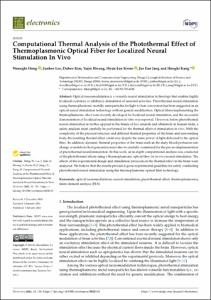 Computational Thermal Analysis of the Photothermal Effect of Thermoplasmonic Optical Fiber for Localized Neural Stimulation In Vivo