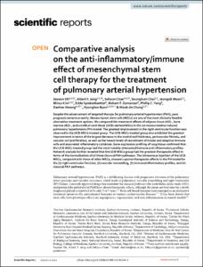 Comparative analysis on the anti-inflammatory/immune effect of mesenchymal stem cell therapy for the treatment of pulmonary arterial hypertension