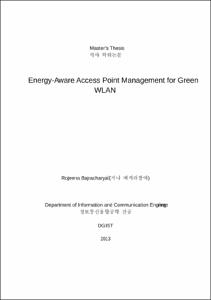 Energy-Aware Access Point Management for Green WLAN