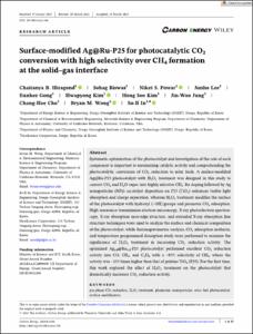 Surface-modified Ag@Ru-P25 for photocatalytic CO2 conversion with high selectivity over CH4 formation at the solid–gas interface
