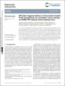 NIR-light-triggered delivery of doxorubicin-loaded PLGA nanoparticles for synergistic cancer therapy on DMBA/TPA induced tumor-bearing mice