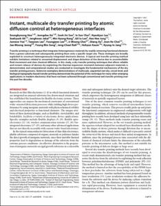 Instant, multiscale dry transfer printing by atomic diffusion control at heterogeneous interfaces