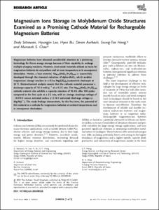 Magnesium Ions Storage in Molybdenum Oxide Structures Examined as a Promising Cathode Material for Rechargeable Magnesium Batteries