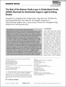 The Role of the Bottom Oxide Layer in Oxide-Metal-Oxide (OMO) Electrode for Stretchable Organic Light-Emitting Diodes