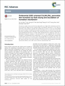 Preferential (100)-oriented CH3NH3PbI3 perovskite film formation by flash drying and elucidation of formation mechanism