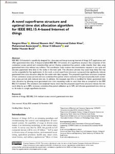 A novel superframe structure and optimal time slot allocation algorithm for IEEE 802.15.4–based Internet of things