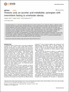 Threonic acid, an ascorbic acid metabolite, synergizes with intermittent fasting to ameliorate obesity