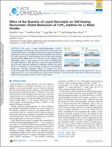 Effect of the Quantity of Liquid Electrolyte on Self-Healing Electrostatic Shield Mechanism of CsPF6 Additive for Li Metal Anodes