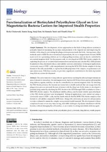 Functionalization of Biotinylated Polyethylene Glycol on Live Magnetotactic Bacteria Carriers for Improved Stealth Properties