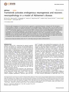 Trametinib activates endogenous neurogenesis and recovers neuropathology in a model of Alzheimer’s disease