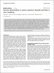Sensory abnormalities in autism spectrum disorder and their in vitro modeling