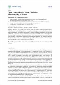 Open Innovation in Value Chain for Sustainability of Firms