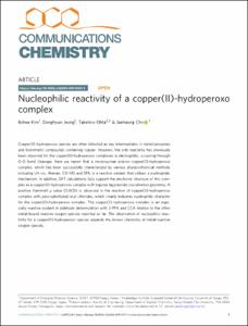 Nucleophilic reactivity of a copper(II)-hydroperoxo complex