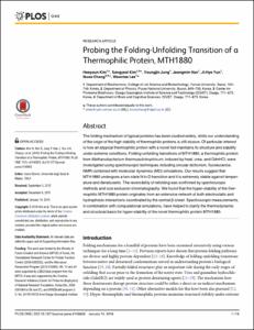 Probing the Folding-Unfolding Transition of a Thermophilic Protein, MTH1880