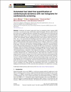 Automated fast label-free quantification of cardiomyocyte dynamics with raw holograms for cardiotoxicity screening