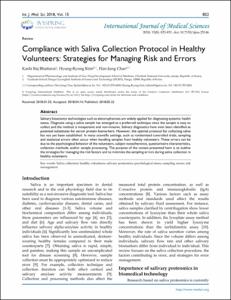 Compliance with Saliva Collection Protocol in Healthy Volunteers: Strategies for Managing Risk and Errors