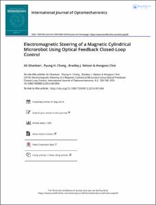 Electromagnetic Steering of a Magnetic Cylindrical Microrobot Using Optical Feedback Closed-Loop Control