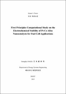 First Principles Computational Study on the Electrochemical Stability of Pt-Co Alloy Nanocatalysts for Fuel Cell Applications