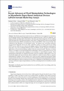 Recent Advances of Fluid Manipulation Technologies in Microfluidic Paper-Based Analytical Devices (μPADs) toward Multi-Step Assays