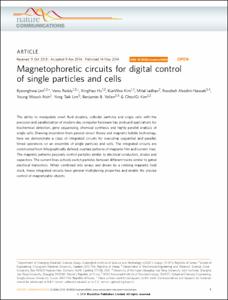Magnetophoretic circuits for digital control of single particles and cells