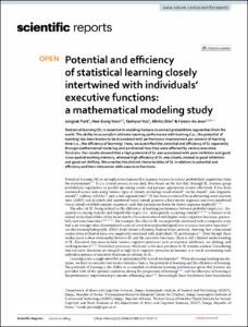 Potential and efficiency of statistical learning closely intertwined with individuals' executive functions: a mathematical modeling study