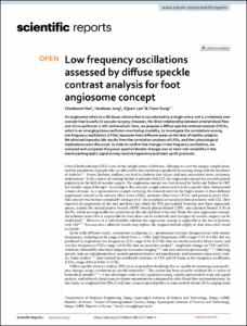 Low frequency oscillations assessed by diffuse speckle contrast analysis for foot angiosome concept