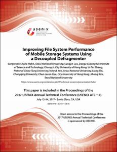 Improving file system performance of mobile storage systems using a decoupled defragmenter