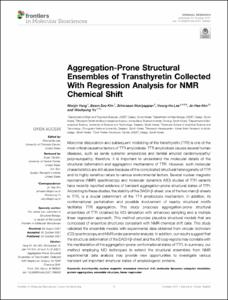 Aggregation-Prone Structural Ensembles of Transthyretin Collected With Regression Analysis for NMR Chemical Shift