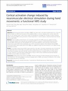 Cortical activation change induced by neuromuscular electrical stimulation during hand movements: a functional NIRS study