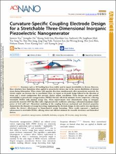 Curvature-Specific Coupling Electrode Design for a Stretchable Three-Dimensional Inorganic Piezoelectric Nanogenerator