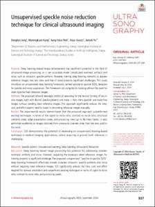 Unsupervised speckle noise reduction technique for clinical ultrasound imaging