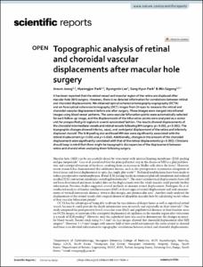 Topographic analysis of retinal and choroidal vascular displacements after macular hole surgery