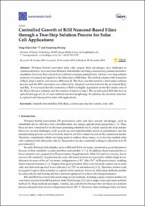 Controlled Growth of BiSI Nanorod-Based Films Through a Two-Step Solution Process for Solar Cell Applications