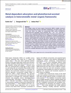 Metal-dependent adsorption and photothermal-assisted catalysis in heterometallic metal-organic frameworks