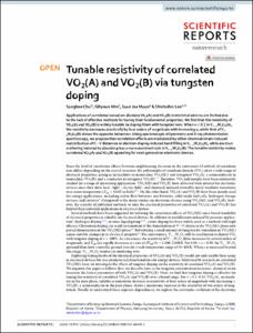 Tunable resistivity of correlated VO2(A) and VO2(B) via tungsten doping