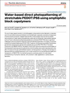 Water-based direct photopatterning of stretchable PEDOT:PSS using amphiphilic block copolymers