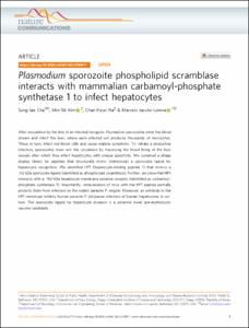 Plasmodium sporozoite phospholipid scramblase interacts with mammalian carbamoyl-phosphate synthetase 1 to infect hepatocytes