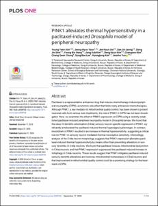 PINK1 alleviates thermal hypersensitivity in a paclitaxel-induced Drosophila model of peripheral neuropathy