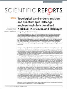 Topological band-order transition and quantum spin Hall edge engineering in functionalized X-Bi(111) (X = Ga, In, and Tl) bilayer