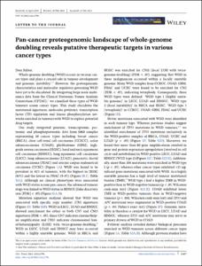 Pan-cancer proteogenomic landscape of whole-genome doubling reveals putative therapeutic targets in various cancer types