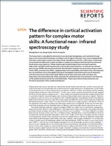 The difference in cortical activation pattern for complex motor skills: A functional near- infrared spectroscopy study