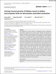 Driving inward growth of lithium metal in hollow microcapsule hosts by heteroatom-controlled nucleation