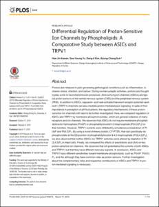 Differential Regulation of Proton-Sensitive Ion Channels by Phospholipids: A Comparative Study between ASICs and TRPV1
