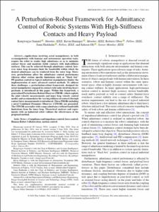 A Perturbation-Robust Framework for Admittance Control of Robotic Systems With High-Stiffness Contacts and Heavy Payload