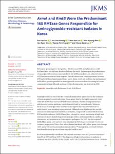 ArmA and RmtB Were the Predominant 16S RMTase Genes Responsible for Aminoglycoside-resistant Isolates in Korea