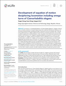 Development of equation of motion deciphering locomotion including omega turns of Caenorhabditis elegans
