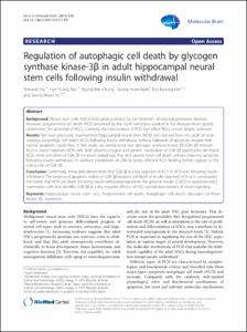 Regulation of autophagic cell death by glycogen synthase kinase-3 beta in adult hippocampal neural stem cells following insulin withdrawal