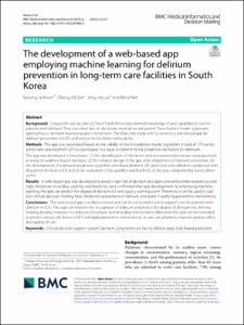 The development of a web-based app employing machine learning for delirium prevention in long-term care facilities in South Korea